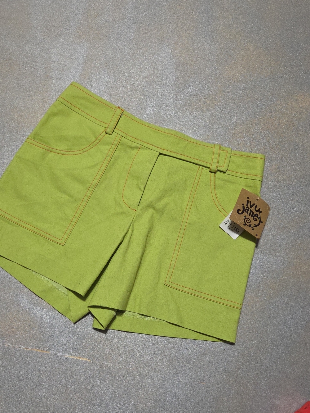 ivy jane Lime Green High Waist Patch Pocket Shorts